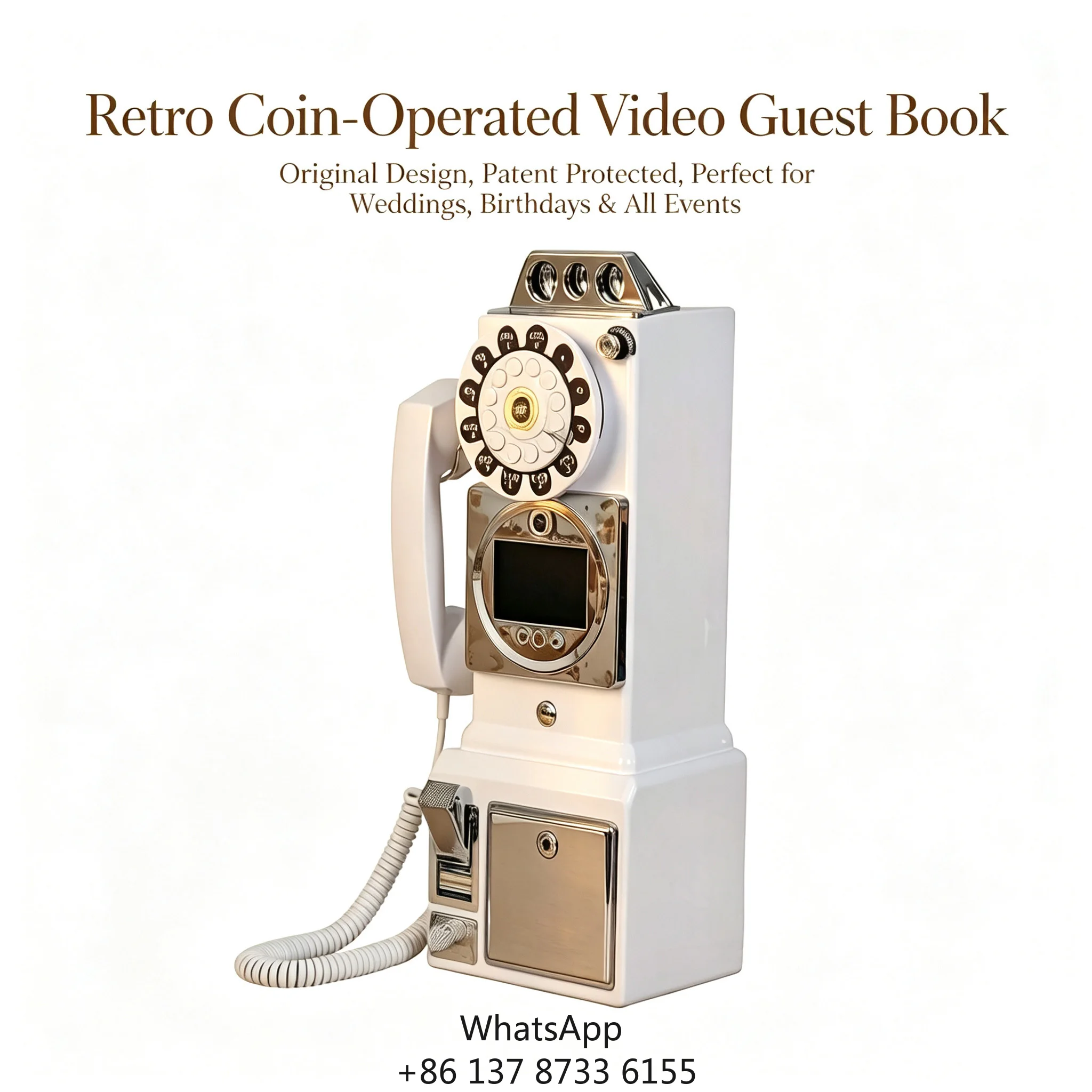 

Vintage Telephone Booth Audio Video Guestbook Wedding Photo Video Guest Book For Wedding Event Party