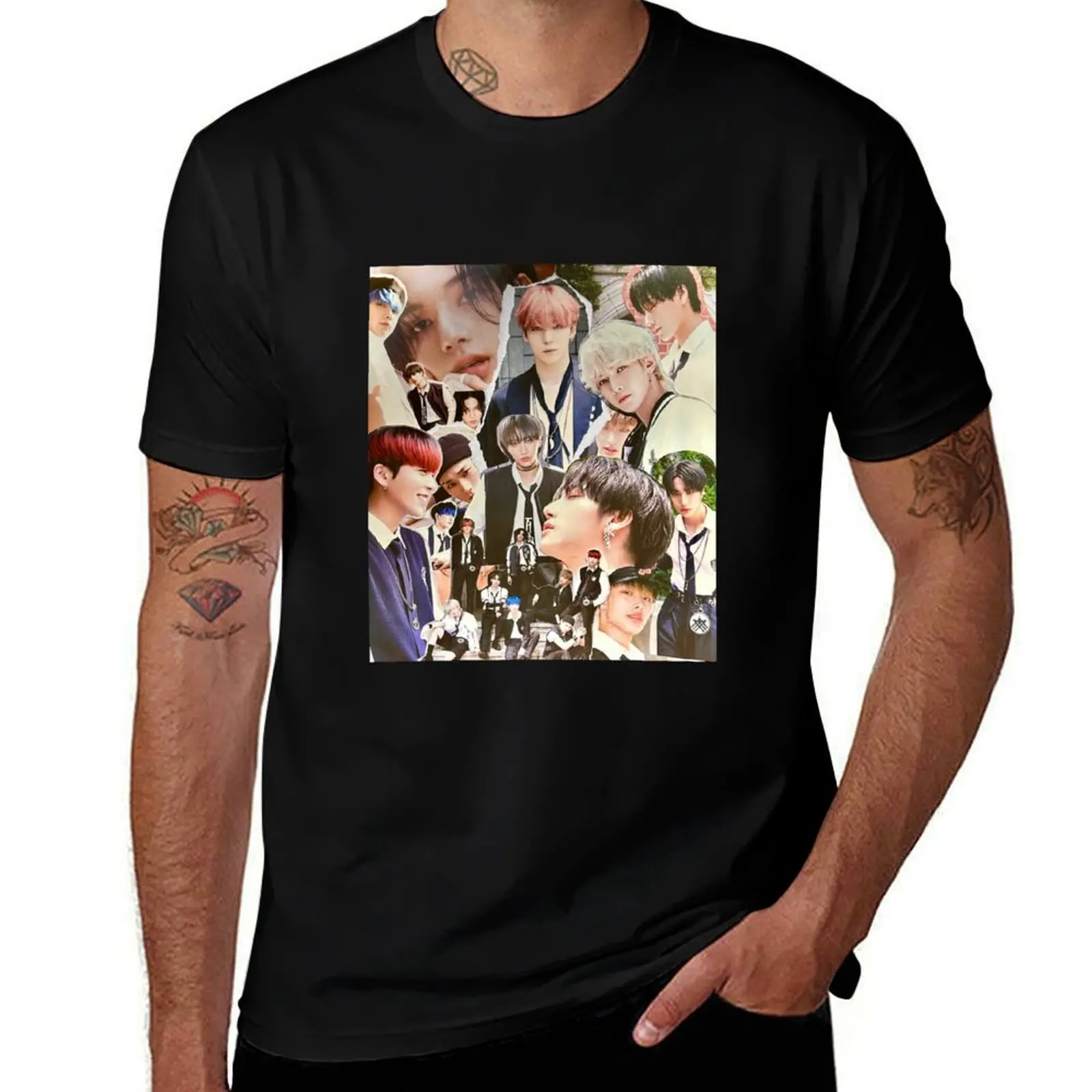 

ATEEZ Fever Collage T-Shirt vintage t shirts customs design your own topping tops t shirt men