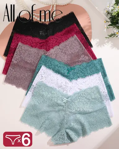 6 개/대 여성을위한 레이스 팬티 꽃 속이 빈 섹시한 속옷 여성 Intimates 란제리 유럽과 미국 S-2XL 플러스 크기