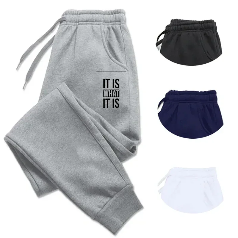 

Men's Solid Color Thick Feel Sweatpants Winter Style Joggers Drawstring Elastic Waist Casual Warm Trousers For Street Outfits