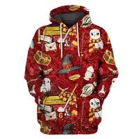 Sudadera con capucha de moda Harajuku para hombre, sudadera informal y2k con estampado 3d de búho rojo, sudadera deportiva con patrón universitario, otoño e invierno, 2024
