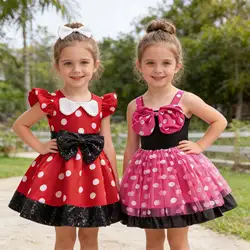 Cute Baby Girls Dress for 2 3 4 year Costume Toddler Kids Halloween Polka Dot Dress Children Carnival Christmas Fancy Dress Up