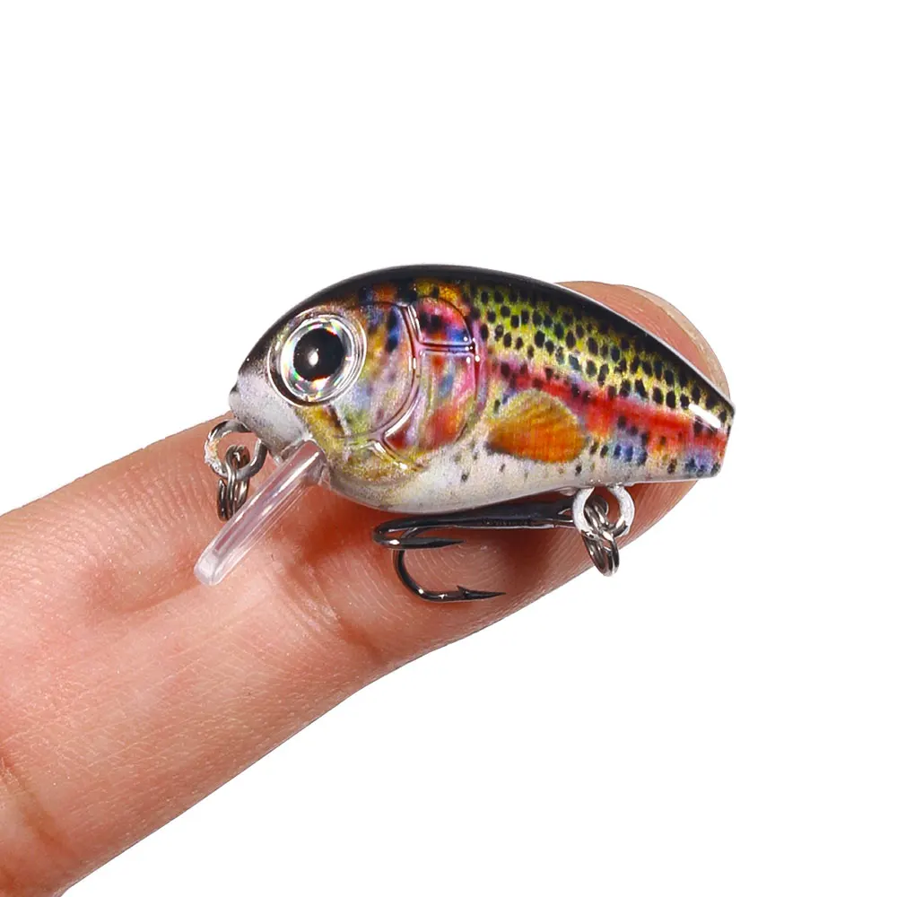 Crankbait mini para trucha y perca – Micro señuelo con triple anzuelo - imagen 3