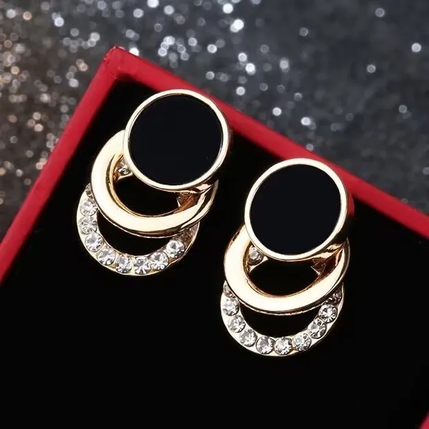 2023 New Rhinestone Clip on Earrings Without Piercing for Women Fashion Earrings Party Gift Bijoux Jewelry