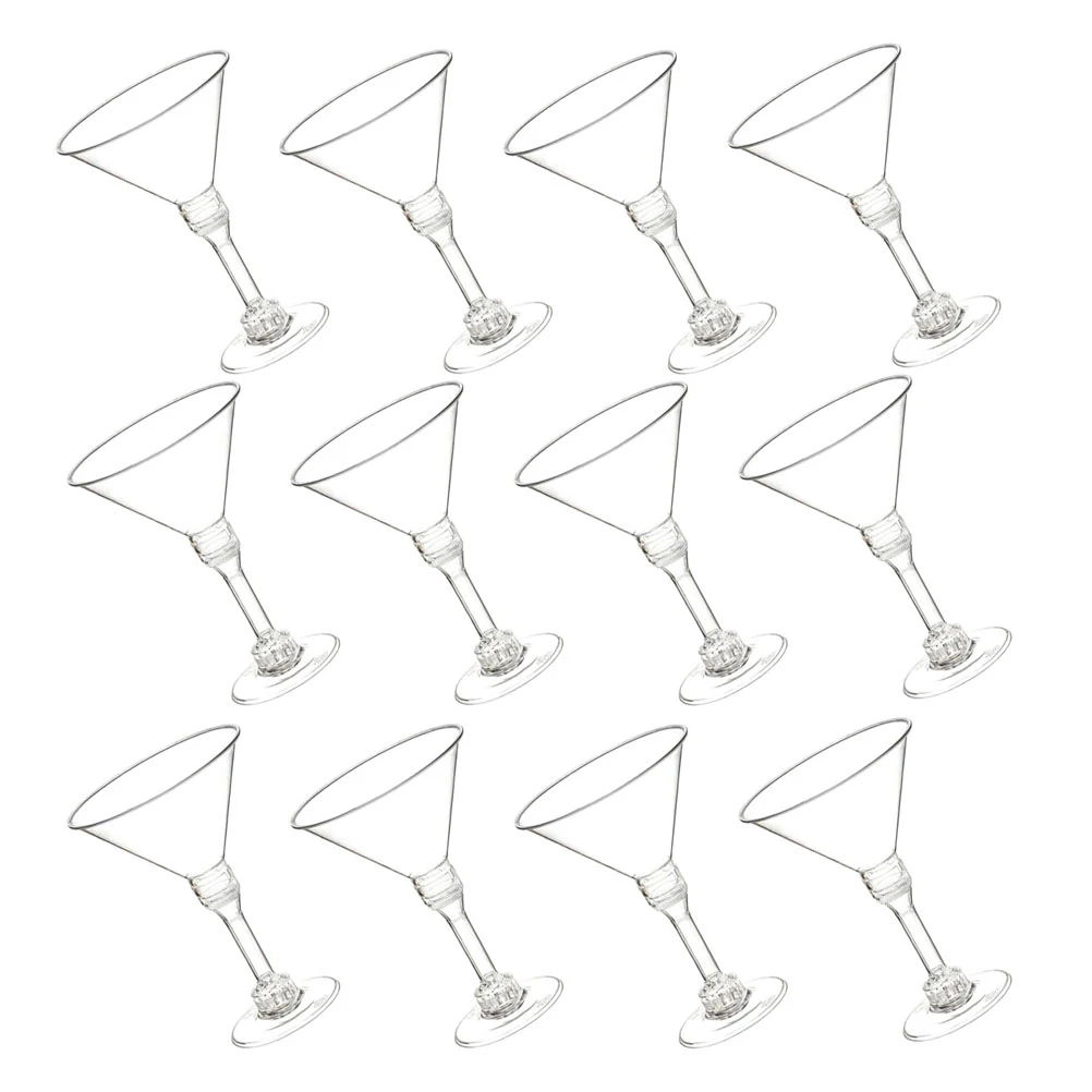 

50pcs Cocktail Glass Disposable Clear Glasses Plastic Stemware Elegant Design Party Decorations Versatile Use Easy Clean