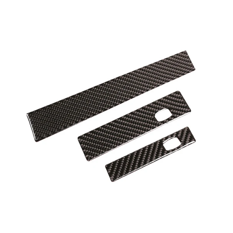 Carbon Fiber For BMW 5 Series E60 E61 2004 - 2010 Car Center Control Panel Copilot Water Cup Holder Strips Cover Sticker Trim