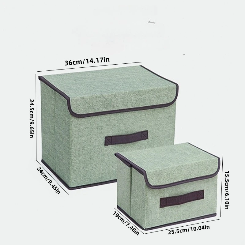 صندوق تخزين قابل للطي من القماش، صندوق تخزين ملابس منزلي مع غطاء، صندوق تنظيم غير منسوج مقاوم للغبار #2