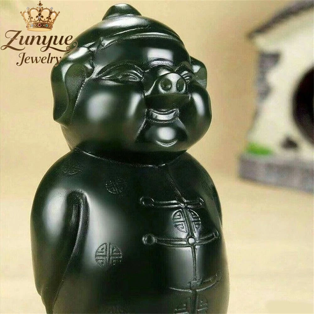 

High-End Hetian Green Jade Top Scholar Pig Pendant Luxury Quality Fashion Fine Jewelry Exquisite Elegant Popular Charms Young