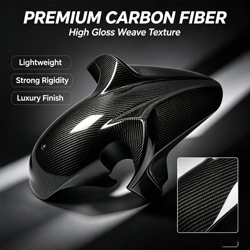 For QJMOTOR QJ SRT900S SRT800X 800X 900S Carbon Fiber Front Fender Modified Look Precision Mounting Holes Front Mudguard Fender