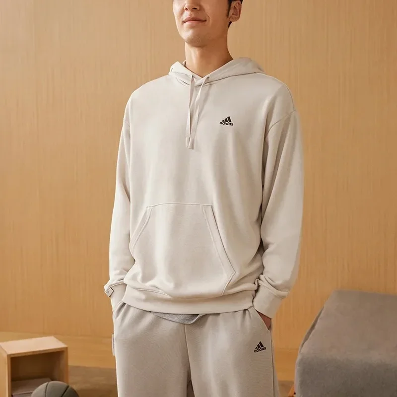 Adidas Striped Trim Hoodie Preppy Style Rib Collar All Match Casual Daily SweatshirtIZ1457 1PCS