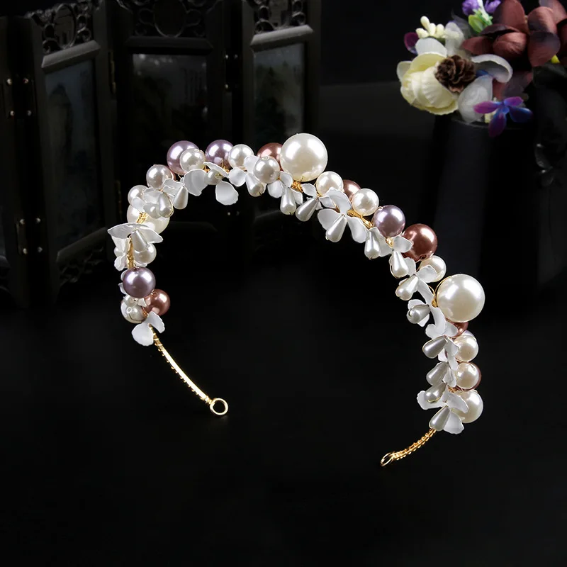 

Модные свадебные обручи для волос, аксессуары для женщин и девочек, жемчужные украшения, головной убор, вечерние праздничные повязки для волос, тиара