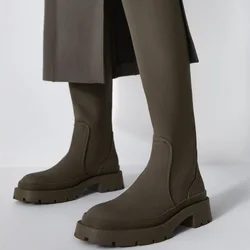 2023 New Winter Women Knee-High Boots Punk Shoes Woman Shoes High Heels Sexy Thigh High Boots Flat Over The Knee Boots Fashion