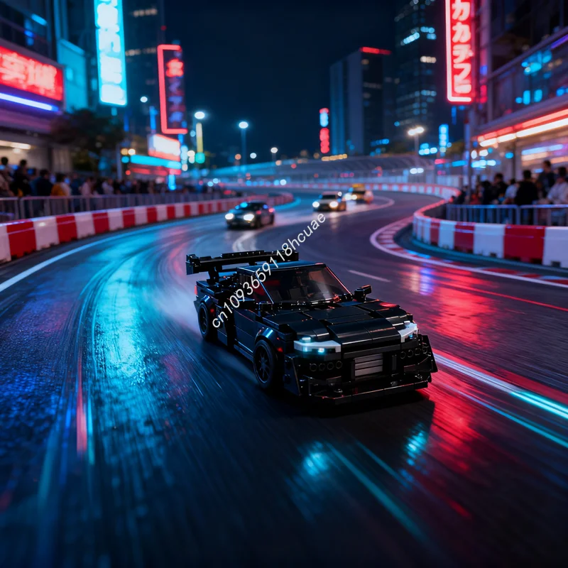 

440pcs MOC Nissan Silvia Rocket Bunny Black City Model Building Blocks Assemble DIY Creative Christmas Gift Kids Toys Birthday