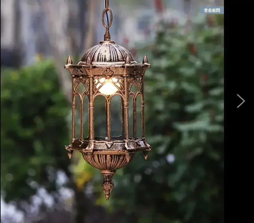 Outdoor Balcony Waterproof Garden Lamp Living Room Bronze Chandelier