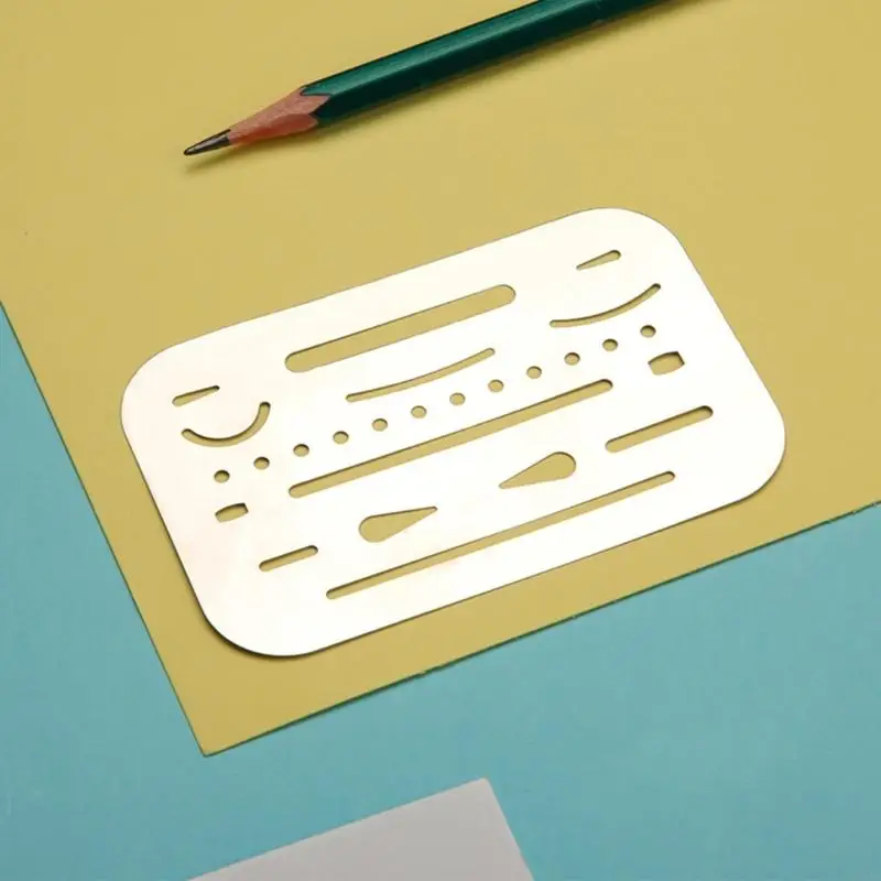Y5JB Stainless Steel Erasing Shield Drafting Tool Craft Stencils Drawing Template Shield Easy to Use for Drawing Engineering