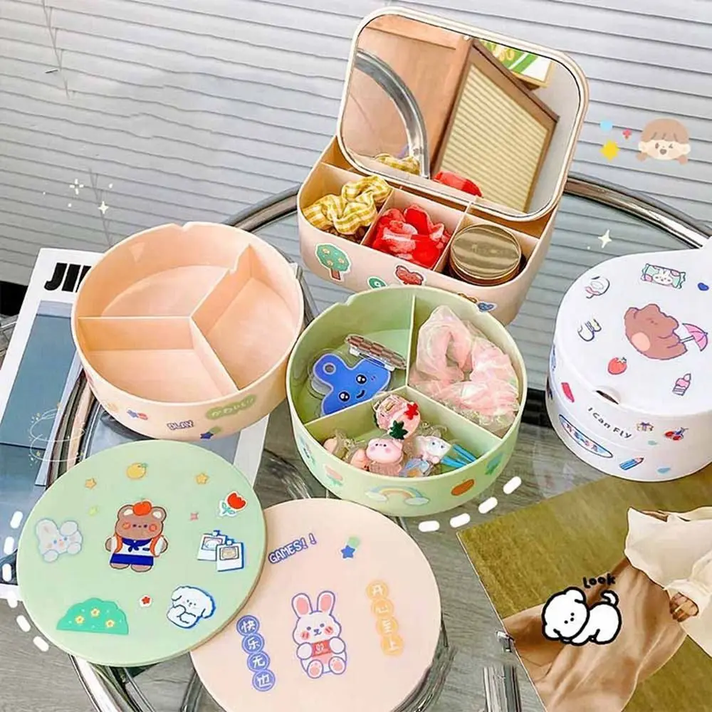 Make Up Box Ring Case Large Capacity Jewelry Case Desktop Storage Box Jewelry Box Cosmetic Mirror Jewelry Organizer