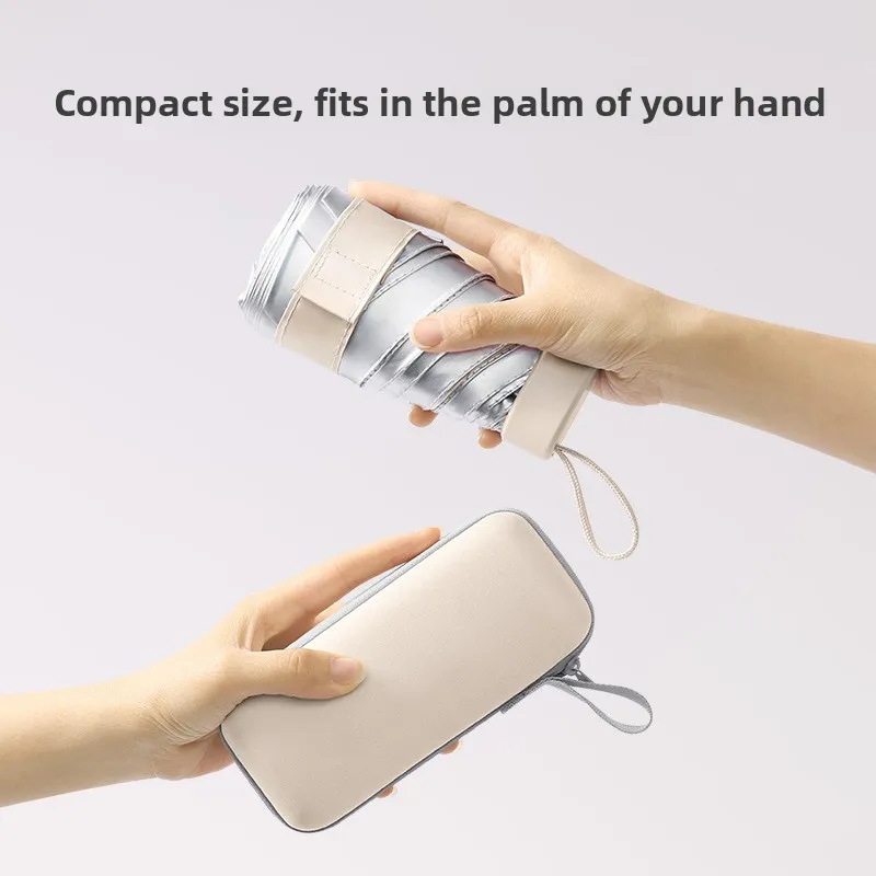 UPF 50+ Titanium Silver Umbrella Women's Compact UV Sunscreen Wallet Essential