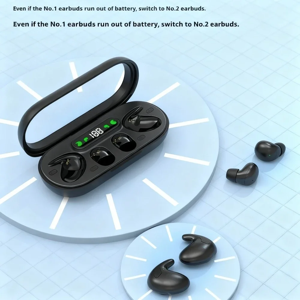 Wireless Earphones Stereo Sound High Definition HIFI Quality Noise Cancellation Multi Functional Battery Level Display Comfortab