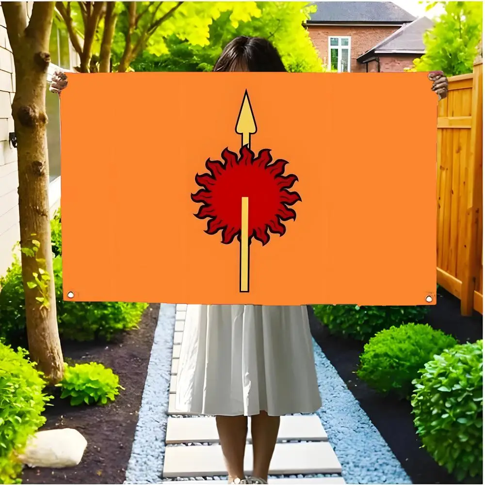 banner medieval M-Medieval Royal Sigil Decor Flags Borderless four-ring ornament indoor outdoor decoration effortless to hang