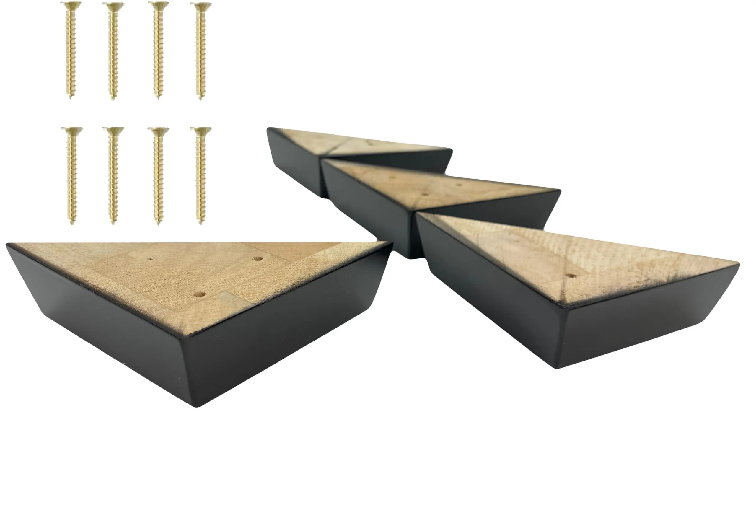 

Triangle Furniture Legs Set Of 4 Wood Sofa Chair Couch Feet 1.5 Inch Tall 5 Inch Wide Dark Espresso