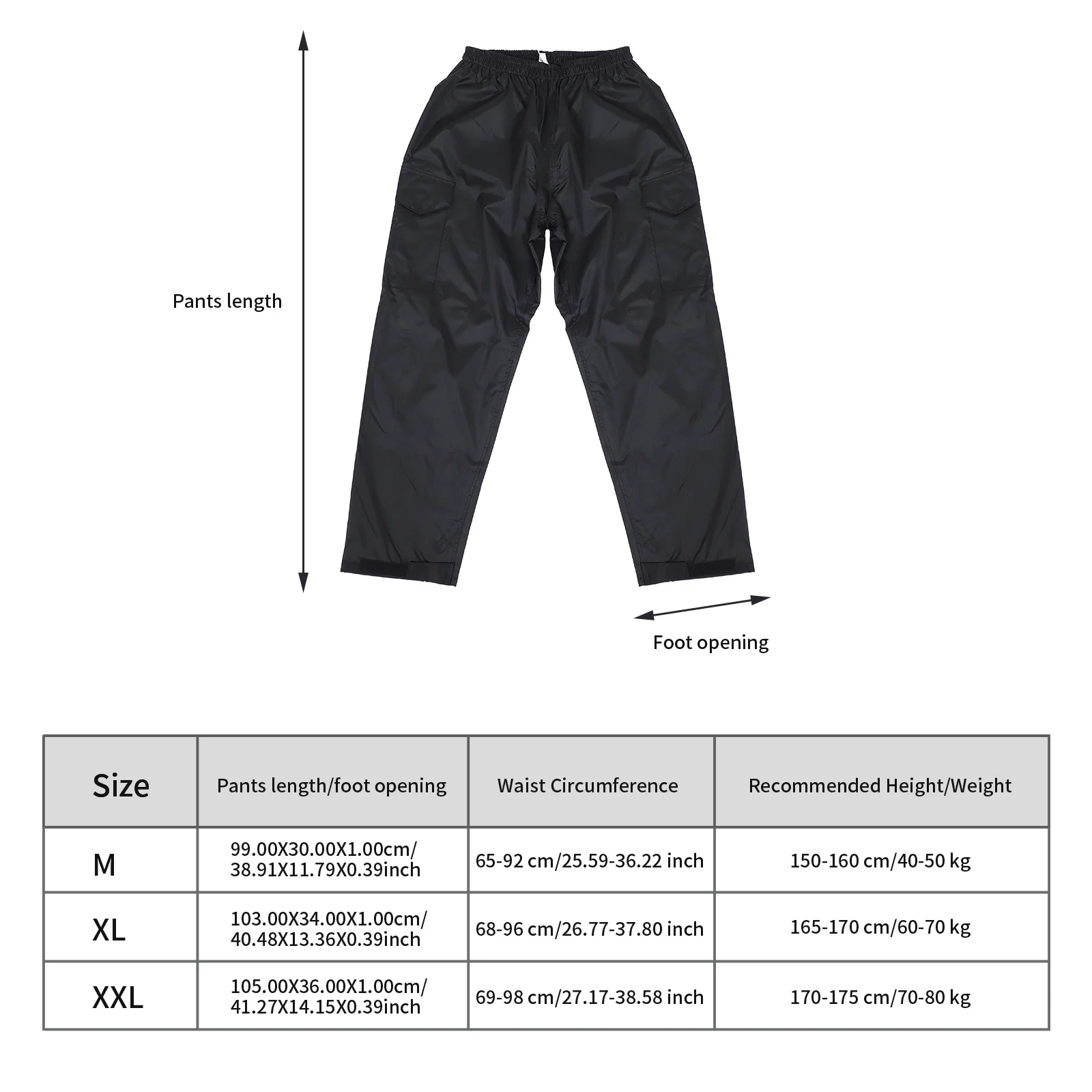 Уличные водонепроницаемые дождевые брюки с эластичным поясом, удобные износостойкие всесезонные спортивные брюки для путешествий и работы, непромокаемые брюки