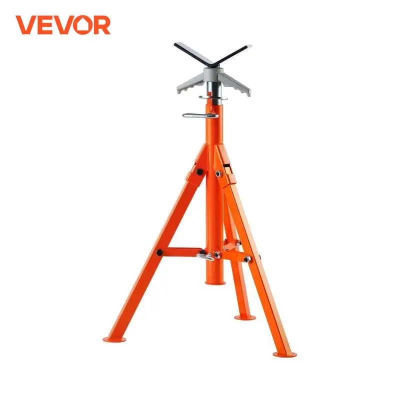 VEVOR Pipe Stand 2500LBS Heavy Duty Pipe Jack Stands 27.2-52 Height Adjustable V Head Pipe Stand Steel Folding Jack Stand