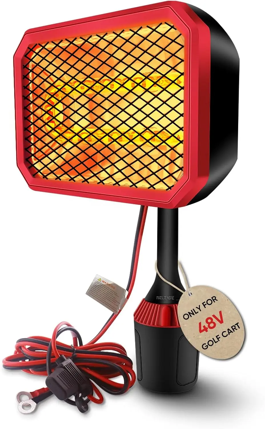 

48V Electric Golf Cart Heater, 400W Silent Carbon Fiber, 360° Adjustable, Battery Powered for Club Car, Yamaha, EZGO