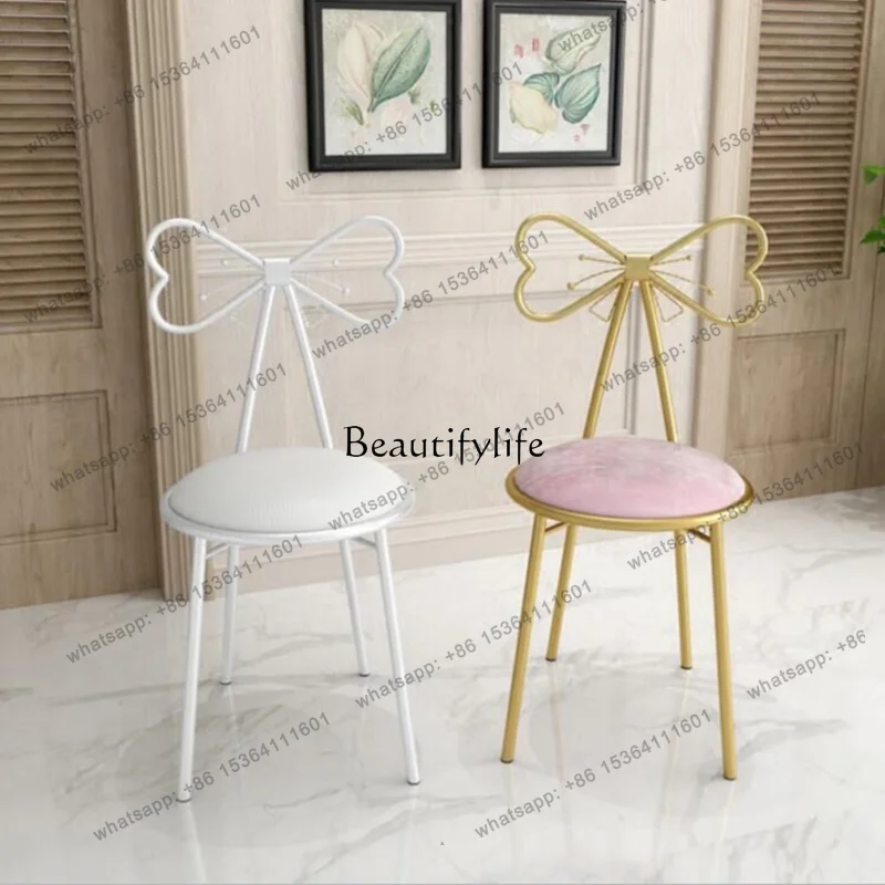 LD33Nordic bow metal chair cafe milk tea shop theme restaurant dining chair