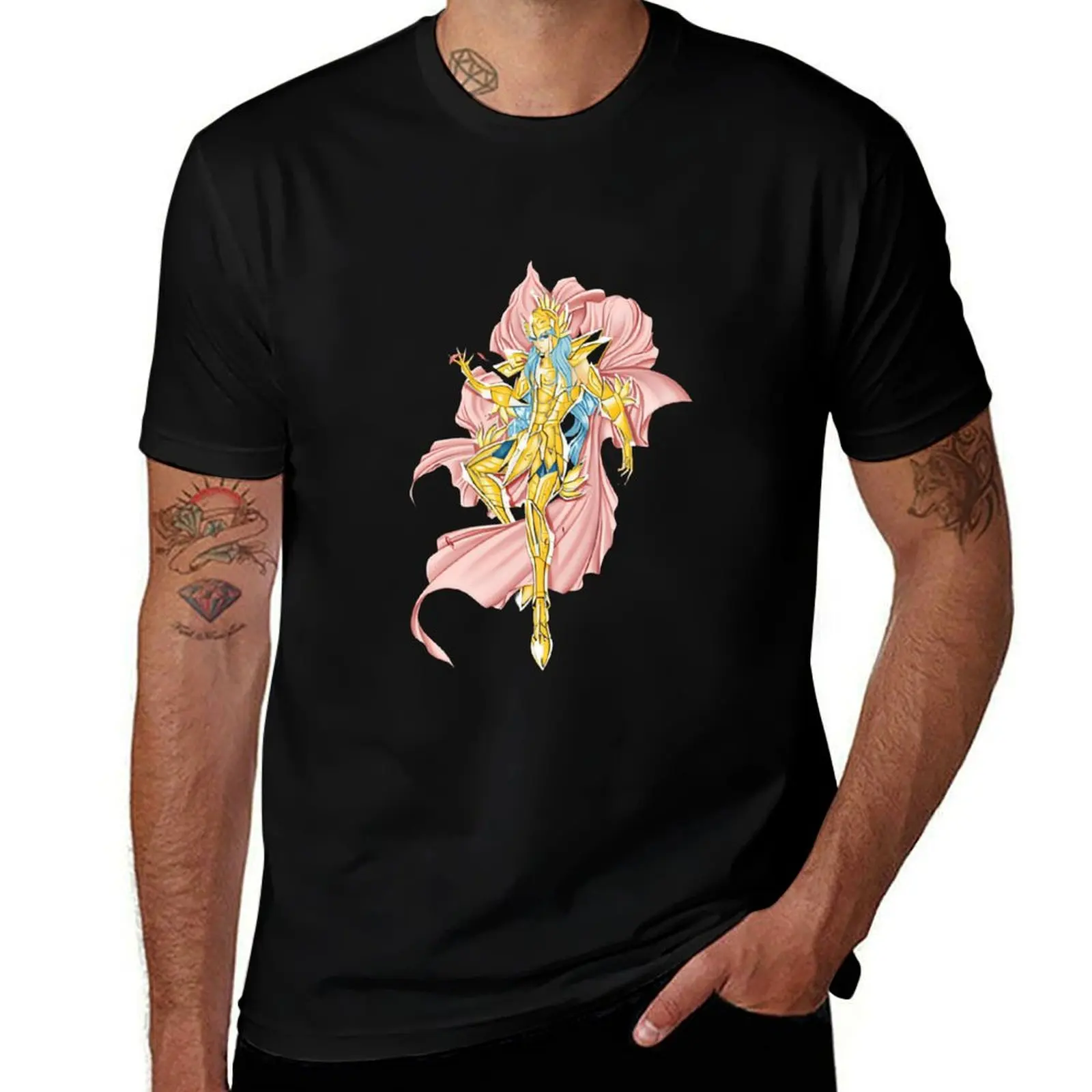 

100% Cotton T-Shirt Graphic Print for Outdoor Activities Boxy Tee Saint Seiya Gold Saint Knights of the Zodiac Pisces Aphrodite