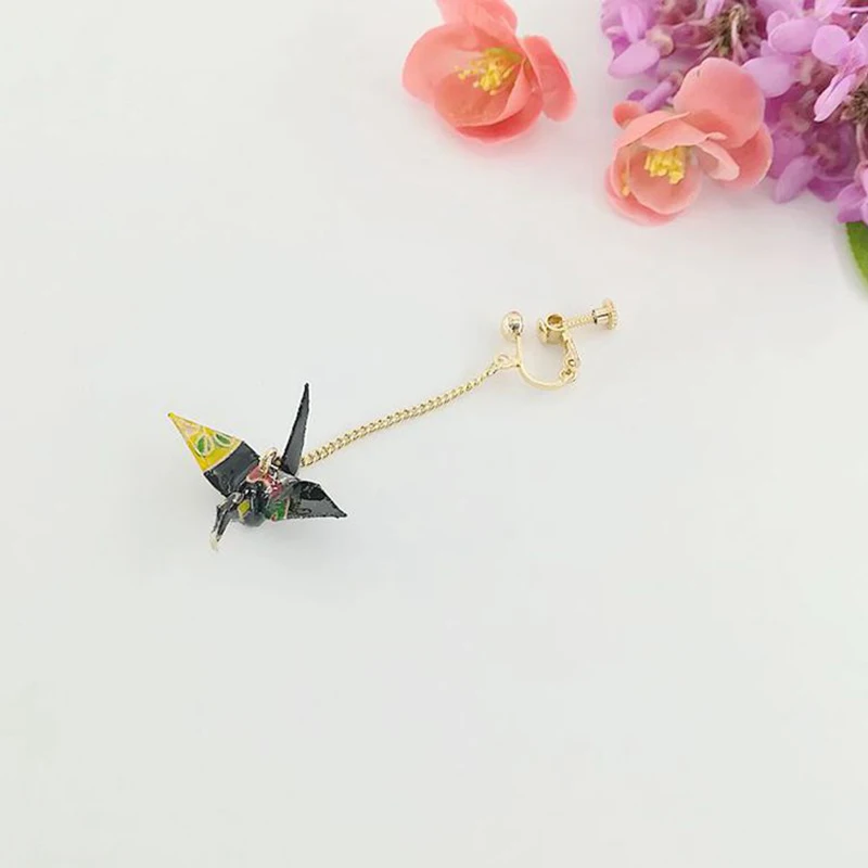 أقراط نحاسية متدلية للنساء ، شرابات طويلة ، متعددة الألوان ، أوريغامي ، رافعة ، متدلية ، هدايا مجوهرات ، حفلة ، طراز ياباني ، 65 ، 1 #3