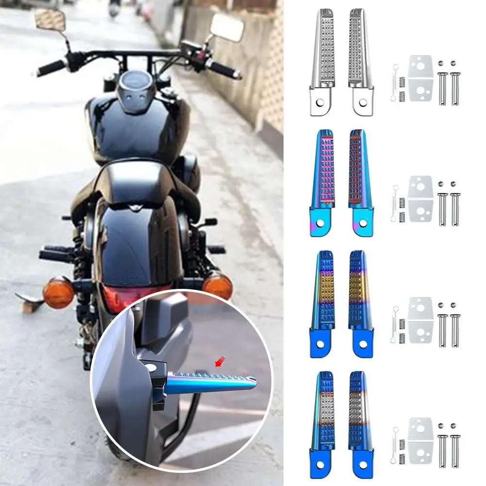 1 Pair Foot Peg Aluminum Alloy Rear Foot Rider Rests Motorcycle Rear Footrests For YAMAHA For HONDA P7A8