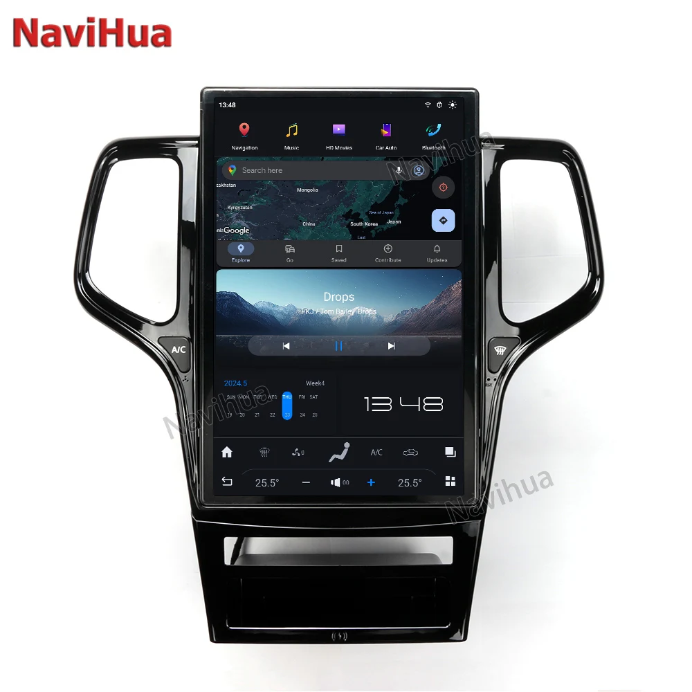 Navihua 14.4 Inch Android Car Radio GPS Navigation DVD Multimedia Carplay Player New Design For Jeep Grand Cherokee 2011-2013