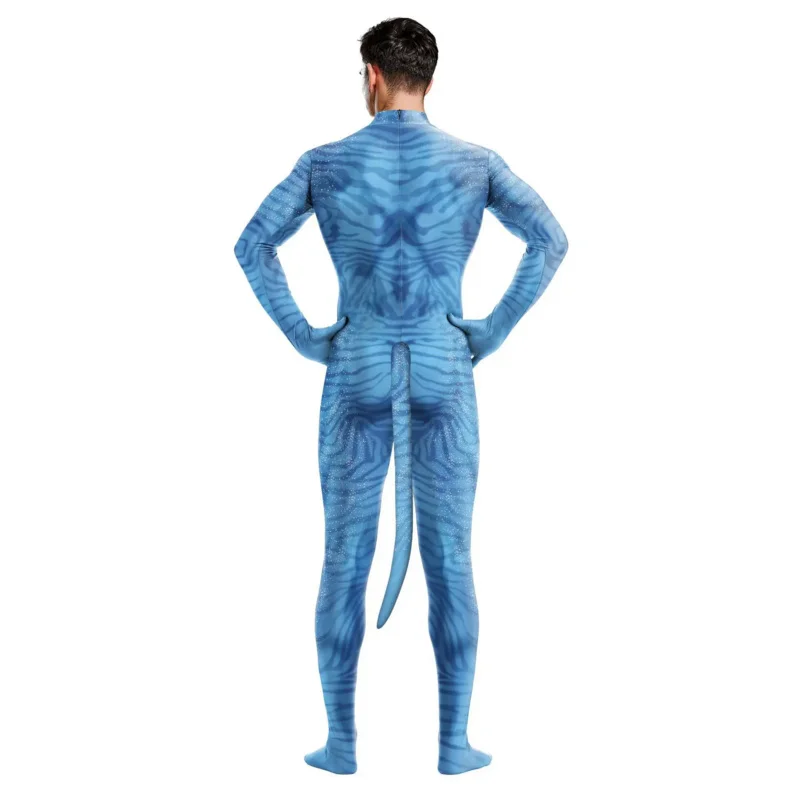 Creatieve Avatar 2 Jake Sully Cosplay Jumpsuit Party Rollenspel Neytiri Bodysuit Verkleed Outfit Zentai Pak Kostuum Met Staart