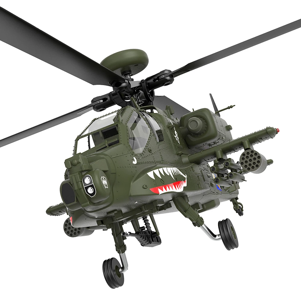 YXZNRC F11 AH-64D Apache RC Helicóptero com Giroscópio de 6 Eixos 2.4G 6CH 1:32 Modelo de Helicóptero RC