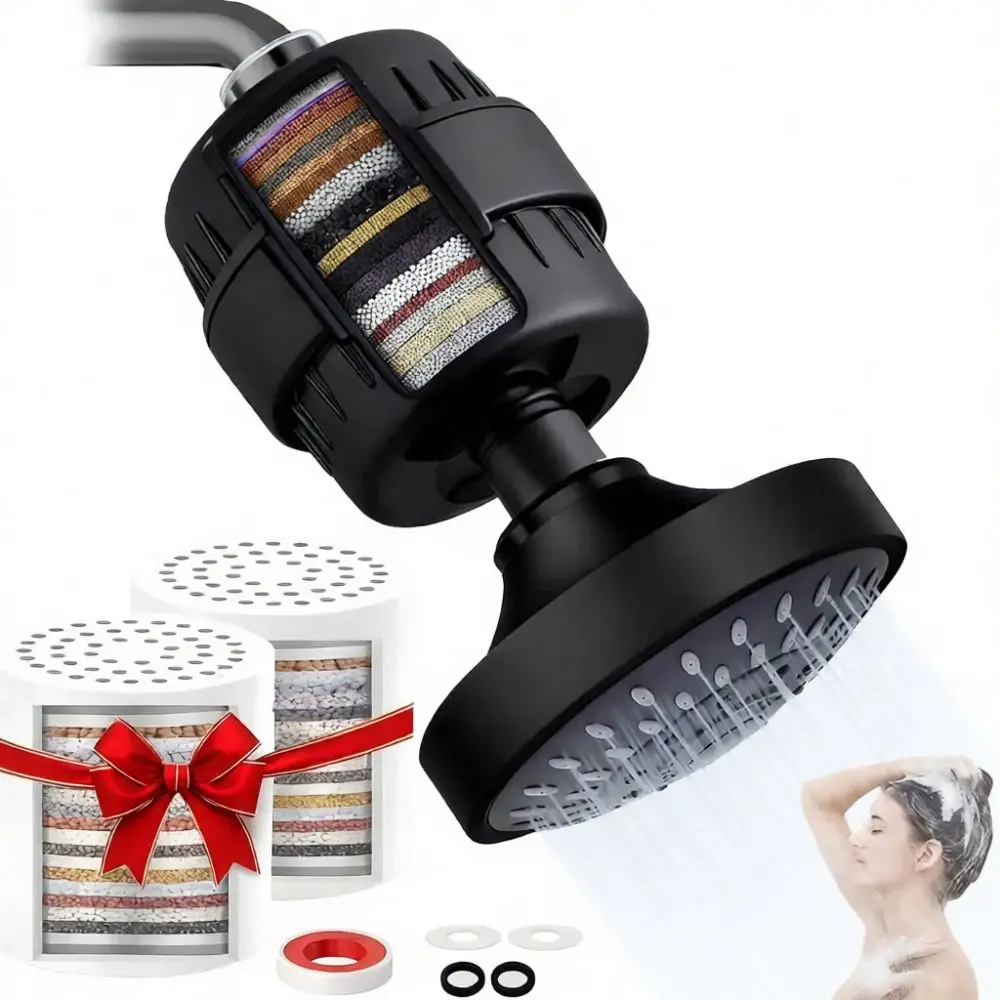 Modern Bathroom Shower Head 5 Modes Filtered Sprayer Rainfall Massage Pressure Boosting Spa Bath Fixture Water Saving