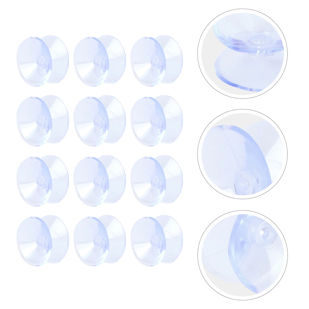 

30 Pcs slip Mat Double Sided Suction Cups Pads for Glass Table Top Transparent PVC Durable Tabletop Glass Suction Cups Reusable