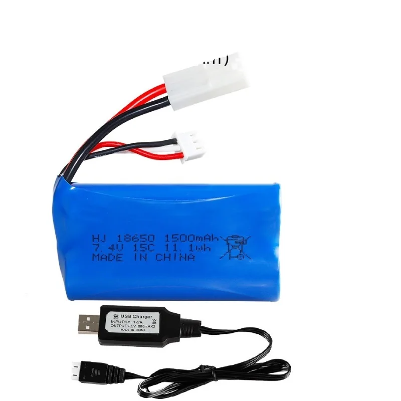 Wltoys WL912-A Feilun FT009 R/C części zamienne do łodzi wyścigowy 7.4V 1500mAh 18650 litowo-jonowy akumulator EL-2P wtyczka/ładowarka 7.4V USB