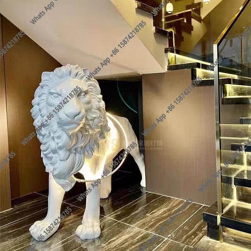 67 N Lion Sculpture Creative Bar Living Room Art Large Ornament Clothing Store Decorative Designer