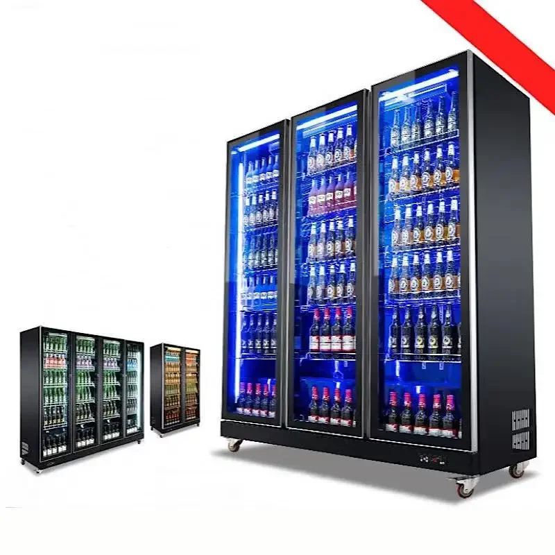 2024 High Quality Auto Defrost 2 Glass Door Cold Soft Drink Refrigerator Showcase/cabinet/supermarket Upright Beverage Display