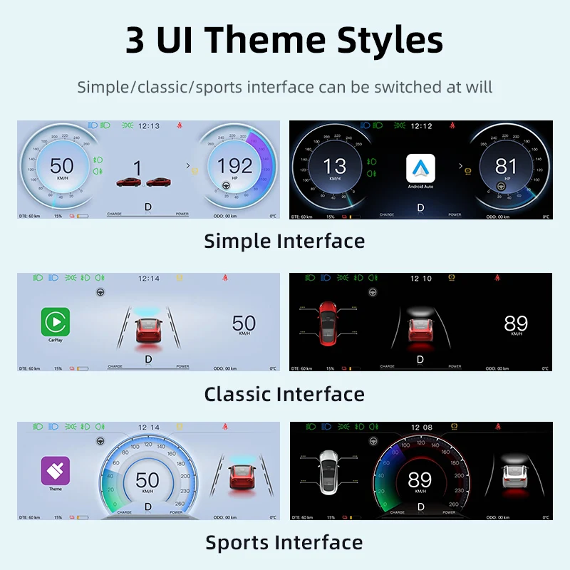 8.9 pollici Tesla Model 3 Y Highland 2024 strumento cruscotto Heads Up Display Carplay Android Auto HD schermo anteriore per Tesla HUD