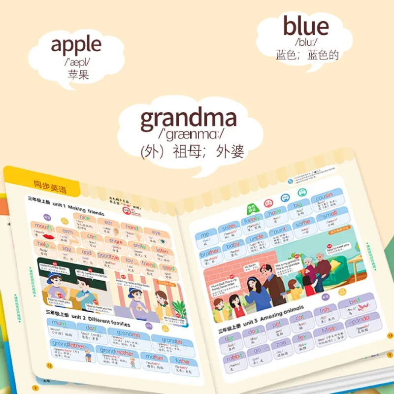 Interactive Talking Sound Book, Kids Literacy King Touch Read Book, 3000 Chinese Character Recognition Early Education Book