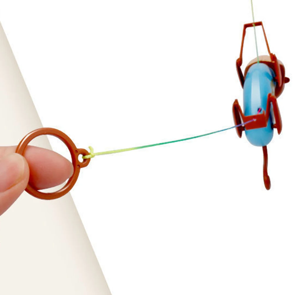 

Round Edge Rope Pulling Monkey For Kids Funny Cartoon Plastic Plaything With Smooth Surface, Enhances Visual Hands-On Ability,