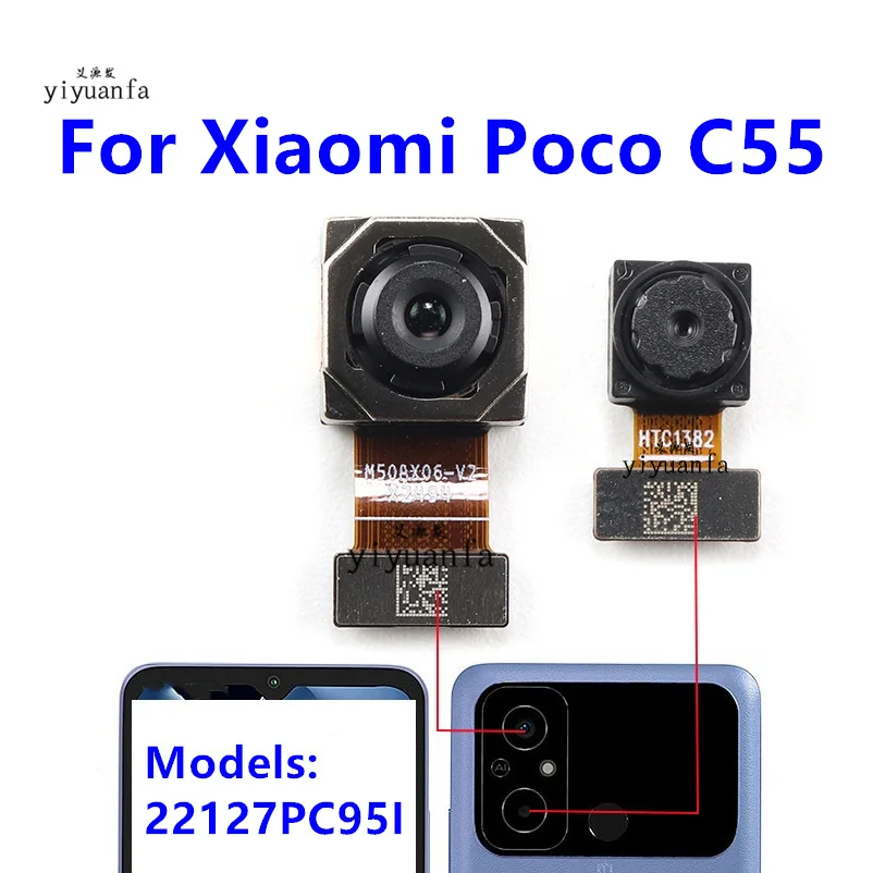 For Xiaomi Poco C55 Back Backside Selfie Facing View Small Rear Camera Module Flex Frontal Replacement Spare Parts 22127PC95I