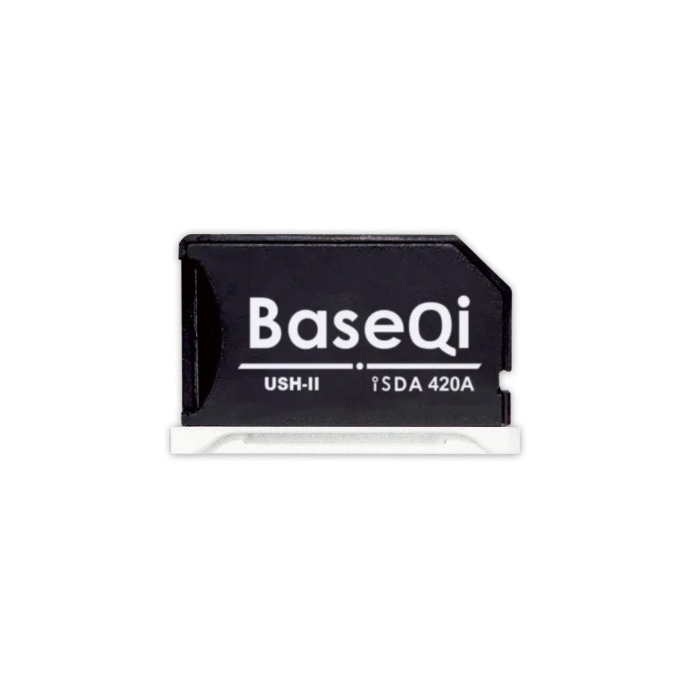 BaseQi MacBook 420AG Gray Aluminum Invisible Drive Micro SD/TF Card Adapter for MacBook Pro Retina 14/16 inch SD Card Reader