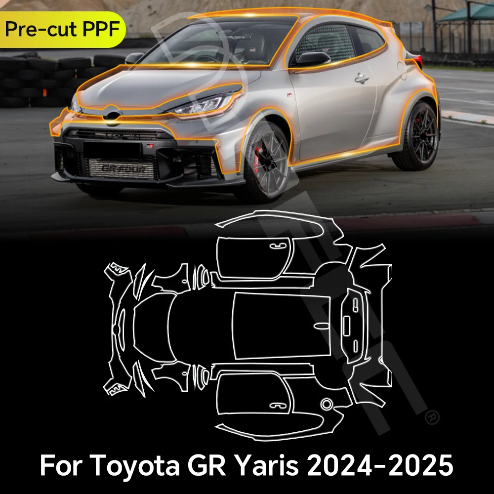 

For Toyota GR Yaris 2024 2025 TPU Paint Protection Film Clear Bra Car Body Anti-Scratch Pre-cut PPF Repairable Resistant Cover