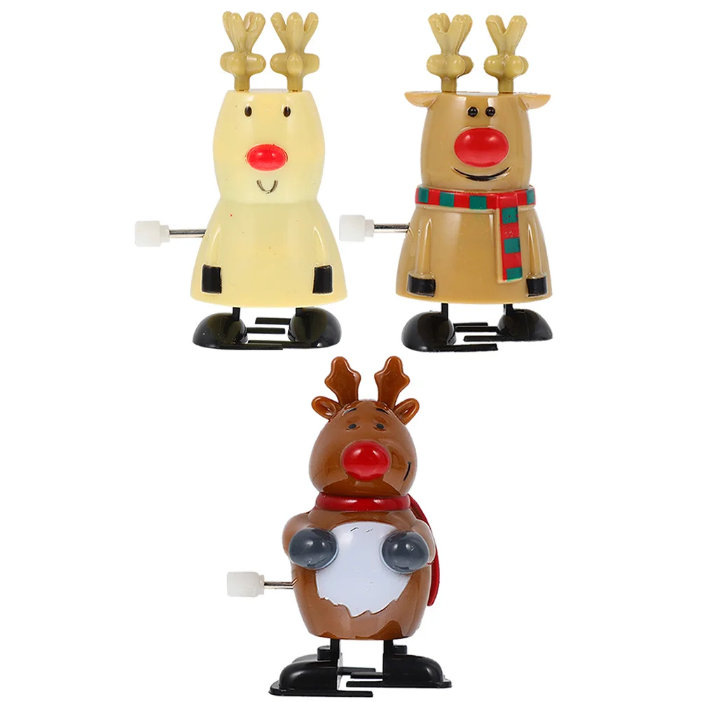 3 pçs natal santa acabar crianças brinquedo de plástico animal walkers para festa de férias favores natal temático crianças