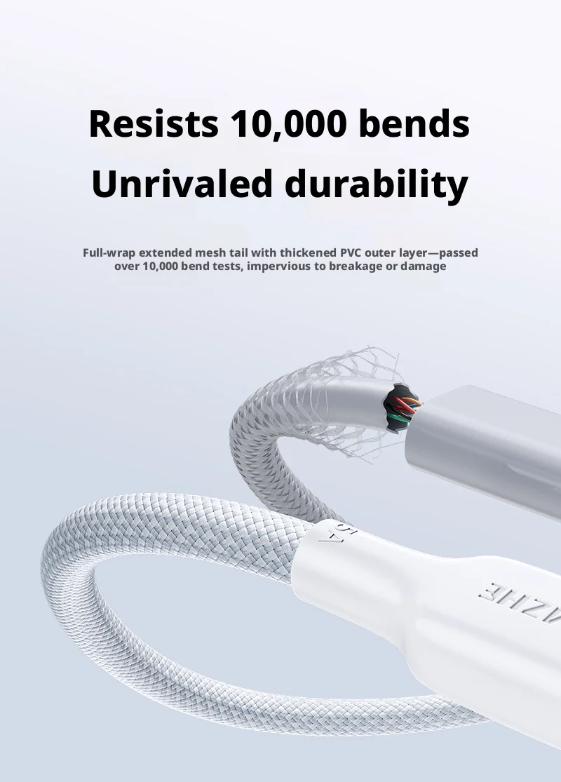 SAMZHE Dual Type-C PD100W Schnellladekabel für Huawei Pura80 Honor Apple 17/16/15 Xiaomi Laptops iPad USB-C Ladekabel – Detail 6