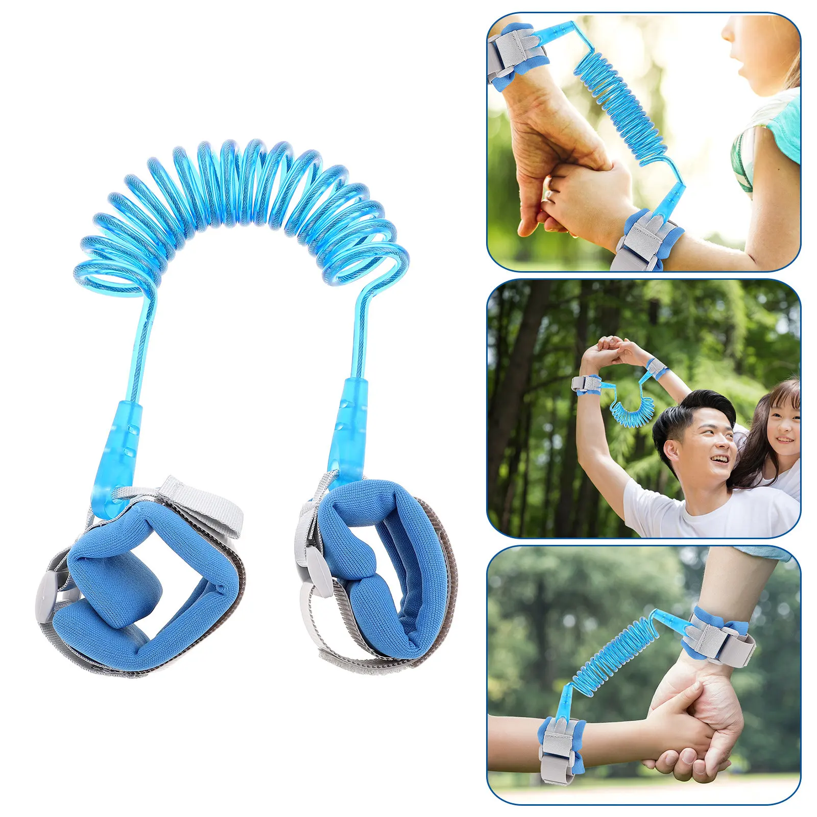

Flexible Toddler Anti-Lost Traction Rope Harness with Comfortable Cotton Wrist Band Reinforced Steel Wire for Outdoor Safety