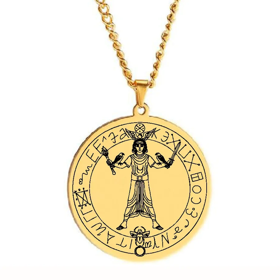 HLSS522 Hecate Greek Goddess of Magic & Witchcraft Laser Cut Talisman Amulet Stainless Steel Pendant Necklace