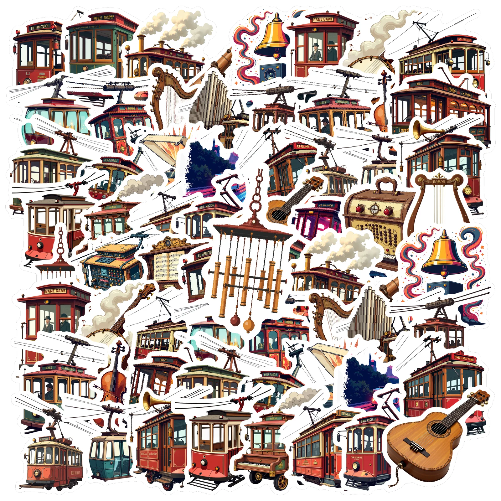35pcs-100pcs Artistic Stickers Retro Graffiti Decals Sticker Pack For DIY Phone Laptop Scrapbook Bike Laptop Motorcycle